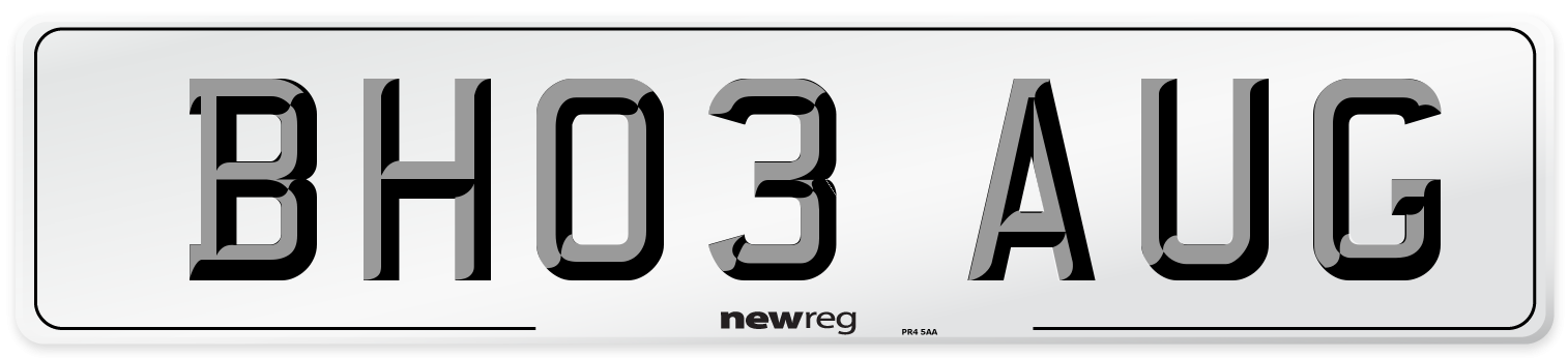 BH03 AUG Number Plate from New Reg